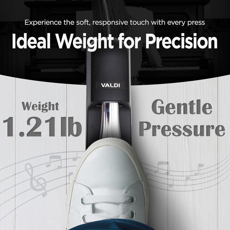 VALDI BP-3 Sustain Pedal - Universal Pedal for Keyboard Piano, Digital Pianos, MIDI Keyboards & Synths - Conversion Switch for All Brands - 1/4'' Jack, Anti-Slip Design, Extended Cable (BLACK) - Image 2